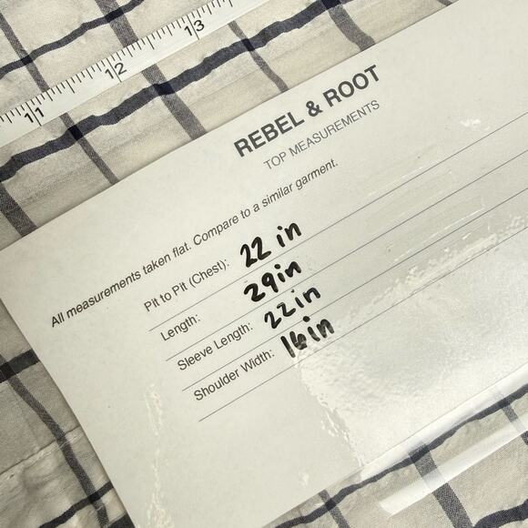 American Colors Organic Cotton Windowpane Grid Shirt White Navy Button Up M - Picture 5 of 10